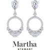 Martha Stewart 3 Carat Pear Shape Lab Grown Diamond Drop Earrings In Sterling Silver