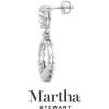 Martha Stewart 3 Carat Pear Shape Lab Grown Diamond Drop Earrings In Sterling Silver