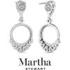 Martha Stewart 3 Carat Pear Shape Lab Grown Diamond Drop Earrings In Sterling Silver
