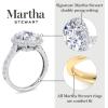 Martha Stewart 4 Carat Oval Shape Lab Grown Diamond Hidden Halo Engagement Ring In Sterling Silver