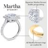 Martha Stewart 4 Carat Princess Cut Lab Grown Diamond Hidden Halo Engagement Ring In Sterling Silver