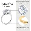Martha Stewart 4 Carat Round Lab Grown Diamond Hidden Halo Engagement Ring In Sterling Silver