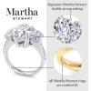 Martha Stewart 5 1/2 Carat Marquise Shape Lab Grown Diamond Three Stone Plus Engagement Ring In Sterling Silver