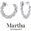 Martha Stewart 5 Carat Lab Grown Diamond Hoop Earrings, Oval Shape, 14K Gold Diamond Hoop Earrings for Women(white-gold)