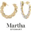 Martha Stewart 5 Carat Lab Grown Diamond Hoop Earrings, Oval Shape, 14K Gold Diamond Hoop Earrings for Women(yellow-gold)