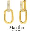 Martha Stewart Luna Gold Drop Earrings With Crystals