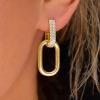 Martha Stewart Luna Gold Drop Earrings With Crystals