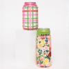 Martha Stewart Neoprene Drink Hugger Set of 2, Fits Standard 12 oz & Tall Cans, Coolers for Slim and Standard Can (Floral and Plaid)