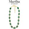 Martha Stewart Oval Crystal Statement Necklace(Green)