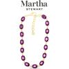 Martha Stewart Oval Crystal Statement Necklace(Purple)