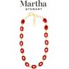 Martha Stewart Oval Crystal Statement Necklace(Red)