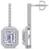 Martha Stewart 2 1/2 Carat Lab Grown Diamond Drop Earrings In Sterling Silver(Emerald)
