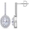 Martha Stewart 2 1/2 Carat Lab Grown Diamond Drop Earrings In Sterling Silver(Oval)