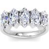 Martha Stewart 3 Carat Marquise Shape Lab Grown Diamond Five Stone Engagement Ring In Sterling Silver