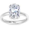 Martha Stewart 3 Carat Oval Shape Lab Grown Diamond Solitaire Engagement Ring In Sterling Silver