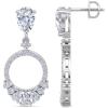Martha Stewart 3 Carat Pear Shape Lab Grown Diamond Drop Earrings In Sterling Silver