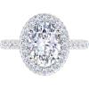 Martha Stewart 4 Carat Oval Shape Lab Grown Diamond Hidden Halo Engagement Ring In Sterling Silver