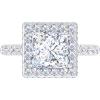 Martha Stewart 4 Carat Princess Cut Lab Grown Diamond Hidden Halo Engagement Ring In Sterling Silver