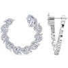 Martha Stewart 5 Carat Lab Grown Diamond Hoop Earrings, Marquise Shape, 14K Gold Diamond Hoop Earrings for Women(white-gold)