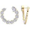 Martha Stewart 5 Carat Lab Grown Diamond Hoop Earrings, Marquise Shape, 14K Gold Diamond Hoop Earrings for Women(yellow-gold)
