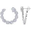 Martha Stewart 5 Carat Lab Grown Diamond Hoop Earrings, Oval Shape, 14K Gold Diamond Hoop Earrings for Women(white-gold)