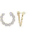 Martha Stewart 5 Carat Lab Grown Diamond Hoop Earrings, Oval Shape, 14K Gold Diamond Hoop Earrings for Women(yellow-gold)