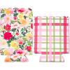 Martha Stewart Neoprene Drink Hugger Set of 2, Fits Standard 12 oz & Tall Cans, Coolers for Slim and Standard Can (Floral and Plaid)