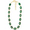 Martha Stewart Oval Crystal Statement Necklace(Green)