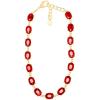 Martha Stewart Oval Crystal Statement Necklace(Red)