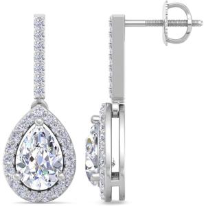 Martha Stewart 2 1/2 Carat Lab Grown Diamond Drop Earrings In Sterling Silver(Pear)