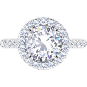 Martha Stewart 4 Carat Round Lab Grown Diamond Hidden Halo Engagement Ring In Sterling Silver