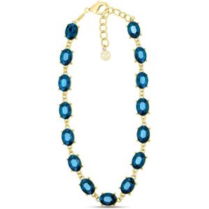 Martha Stewart Oval Crystal Statement Necklace(Blue)