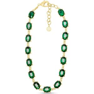 Martha Stewart Oval Crystal Statement Necklace(Green)