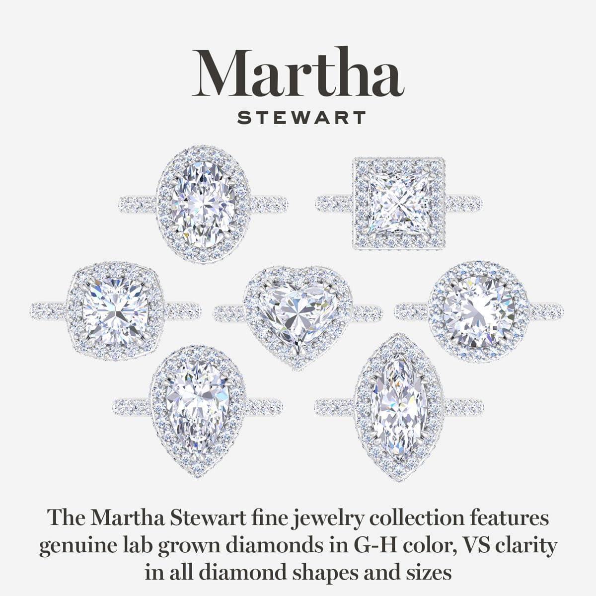 image:imageMartha Stewart 4 Carat Cushion Cut Lab Grown Diamond Hidden Halo Engagement Ring In Sterling Silver