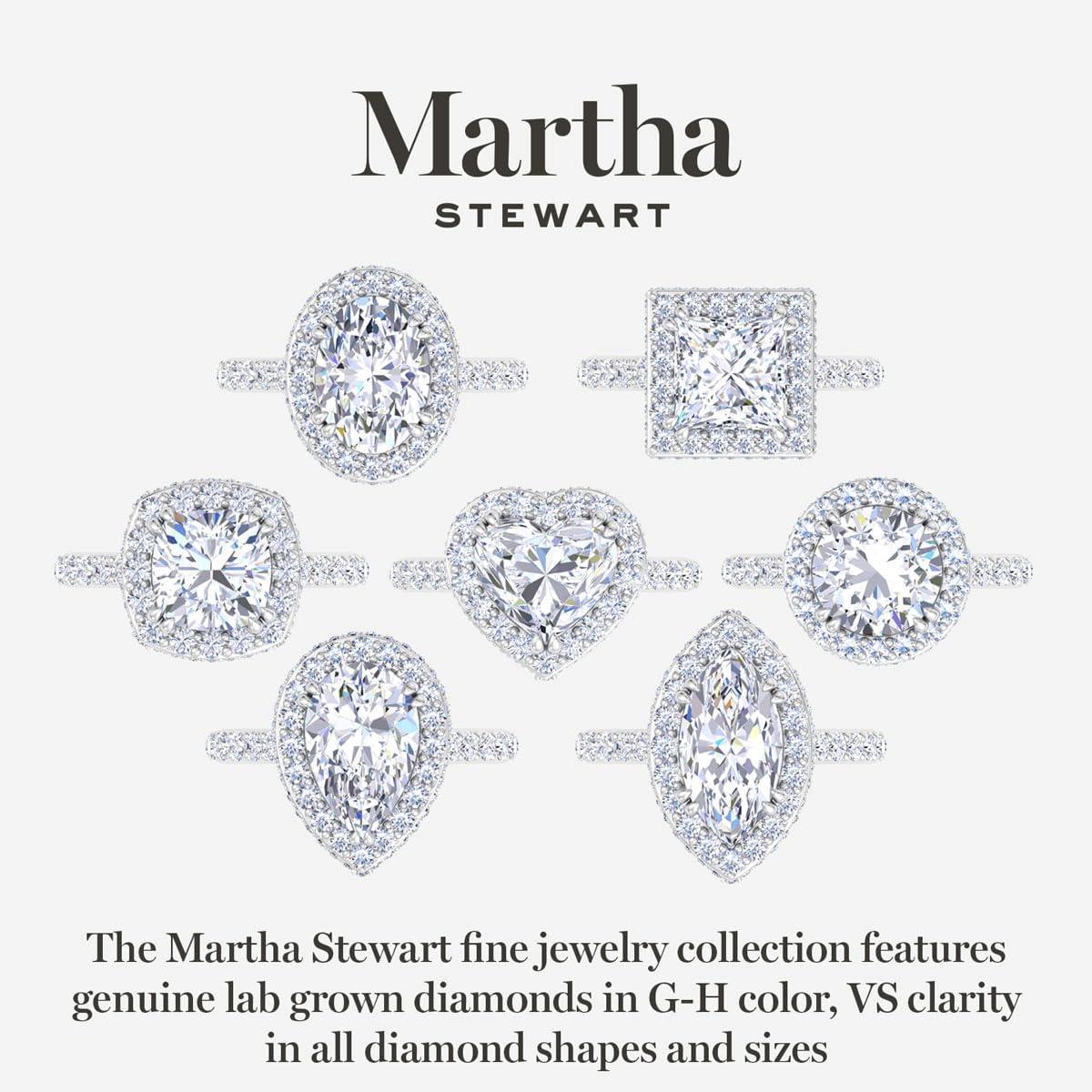 image:imageMartha Stewart 4 Carat Marquise Shape Lab Grown Diamond Hidden Halo Engagement Ring In Sterling Silver