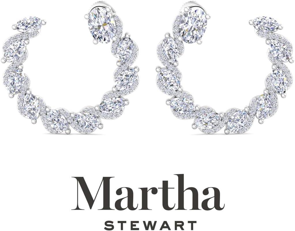 image:imageMartha Stewart 5 Carat Lab Grown Diamond Hoop Earrings Sterling Silver Hoop Earrings for WomenOval