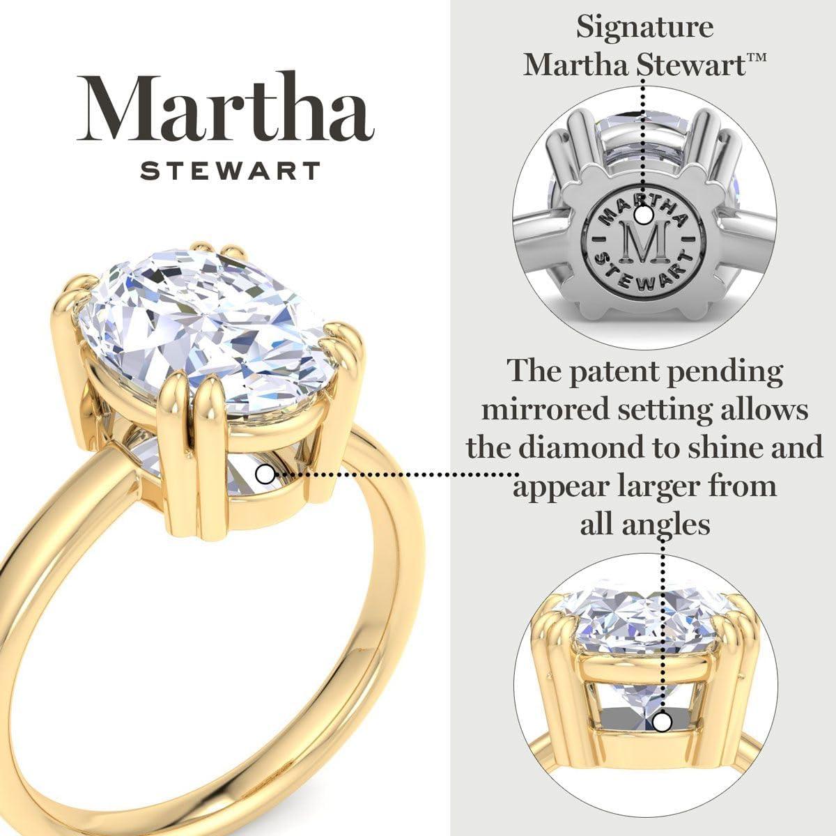 image:imageMartha Stewart 5 Carat Pear Shape Lab Grown Diamond Solitaire Engagement Ring In Sterling Silver