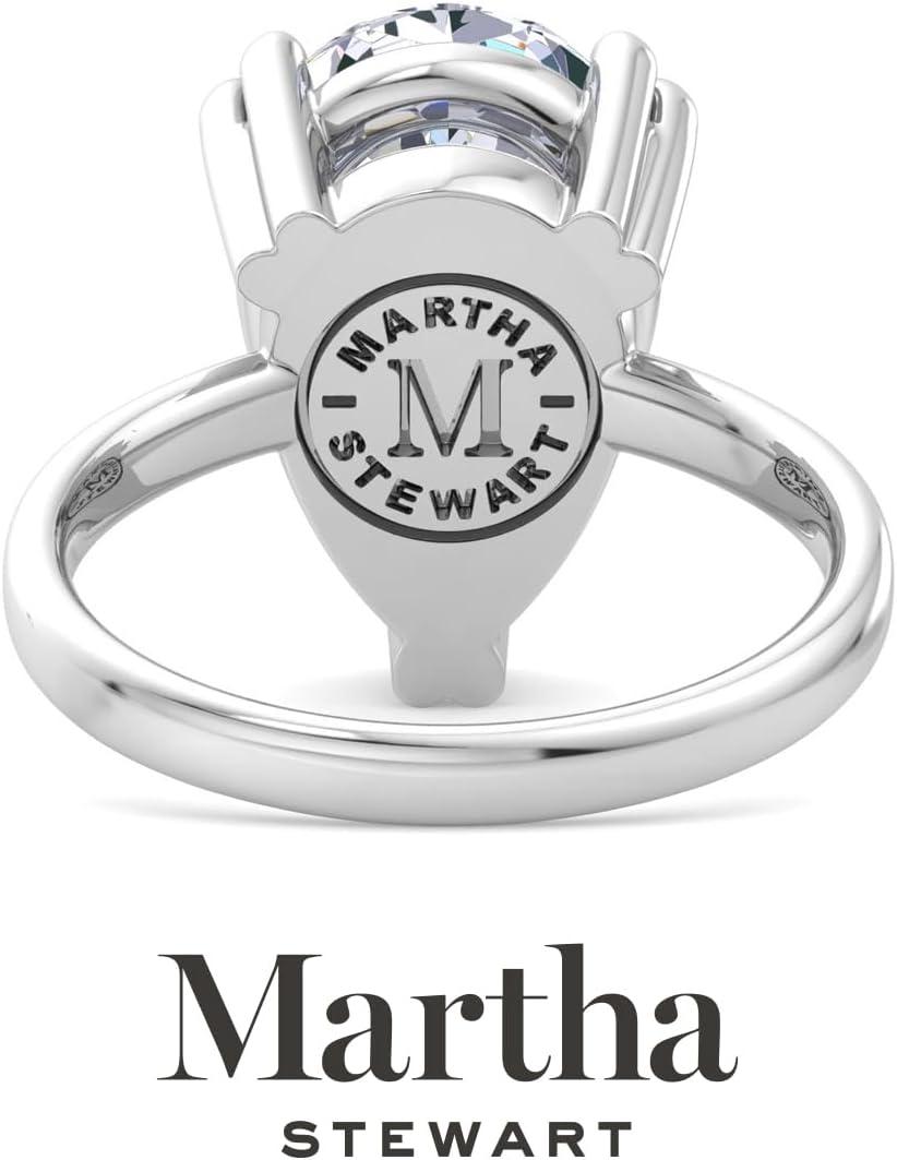 image:imageMartha Stewart 5 Carat Pear Shape Lab Grown Diamond Solitaire Engagement Ring In Sterling Silver
