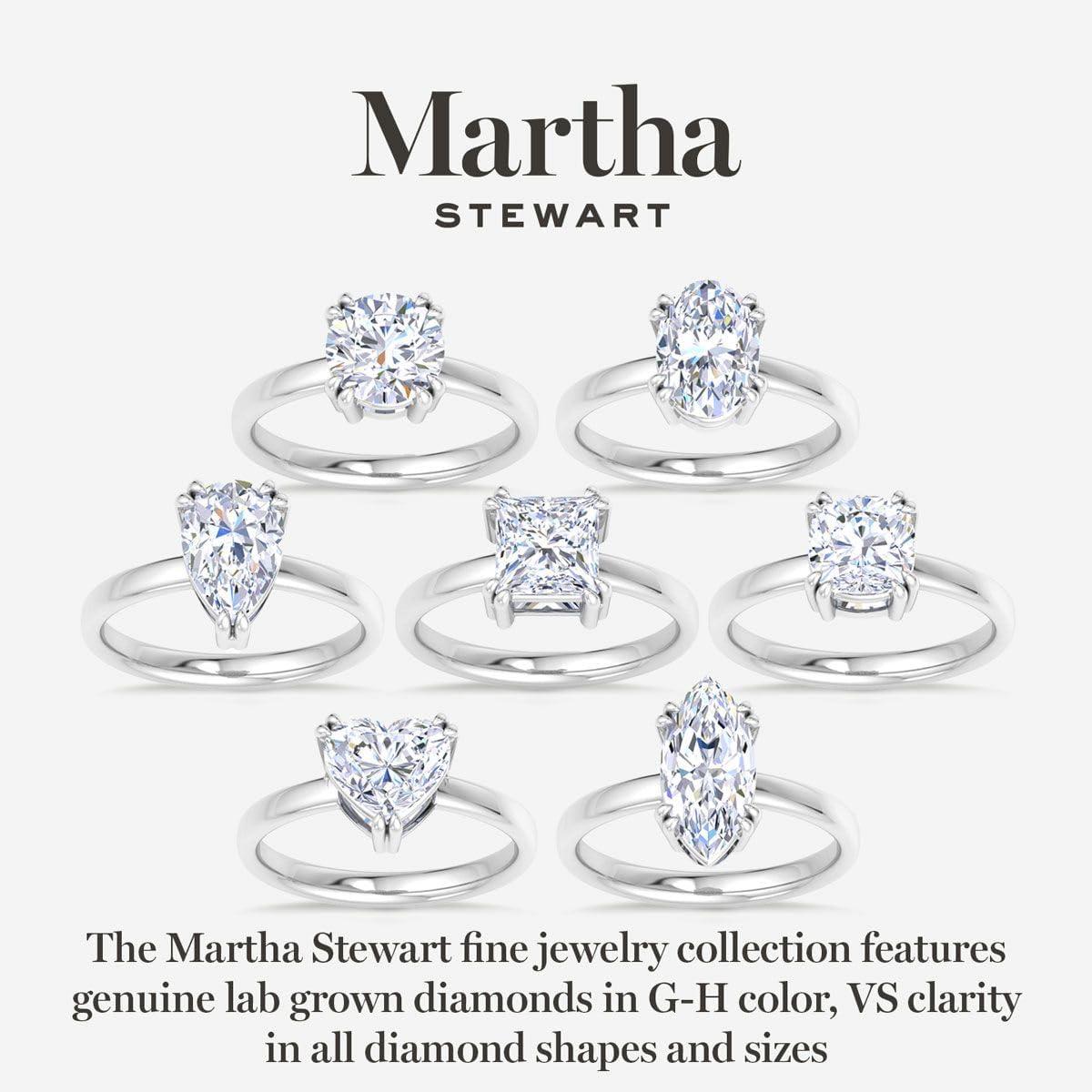 image:imageMartha Stewart 5 Carat Round Shape Lab Grown Diamond Solitaire Engagement Ring In Sterling Silver