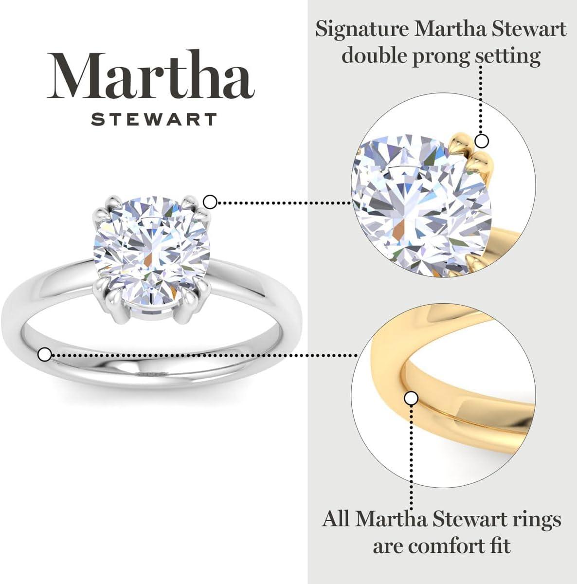 image:imageMartha Stewart 5 Carat Round Shape Lab Grown Diamond Solitaire Engagement Ring In Sterling Silver