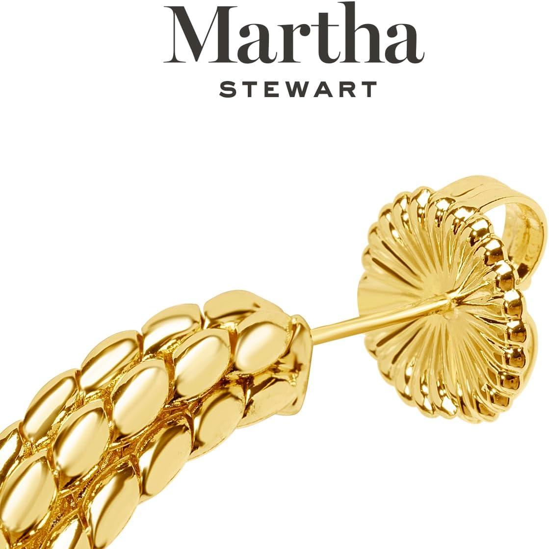 image:imageMartha Stewart Beaded Gold Hoop Earrings 1 Inch