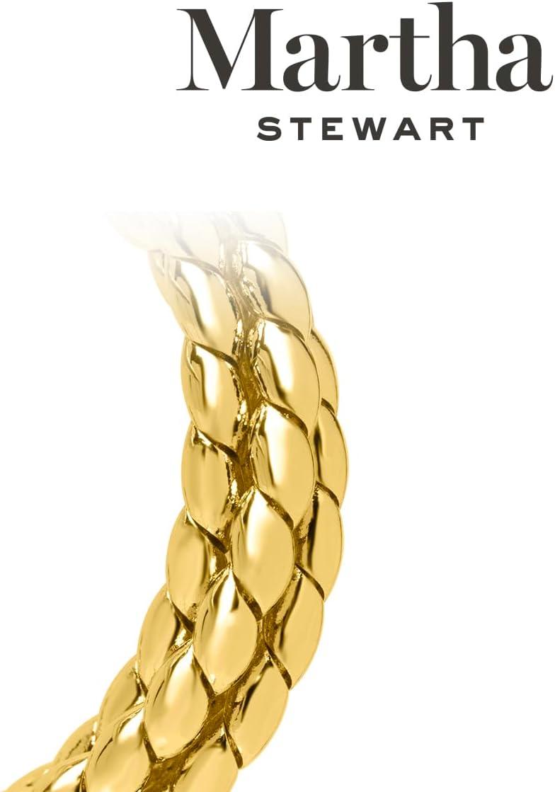 image:imageMartha Stewart Beaded Gold Hoop Earrings 1 Inch