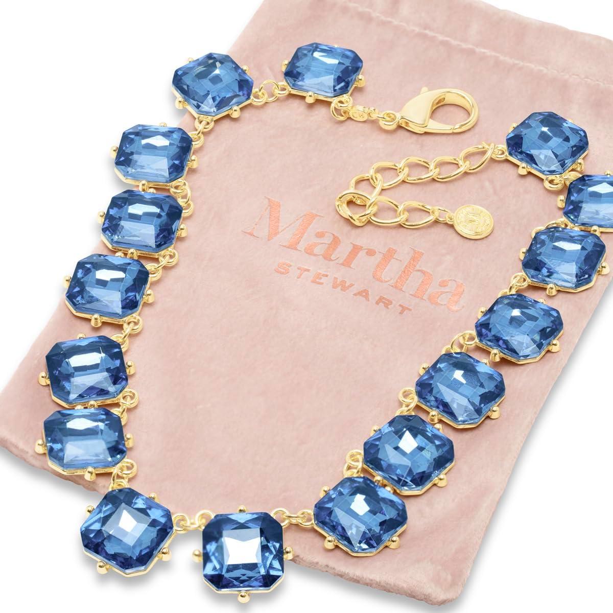 image:imageMartha Stewart Cushion Crystal Statement NecklaceBlue