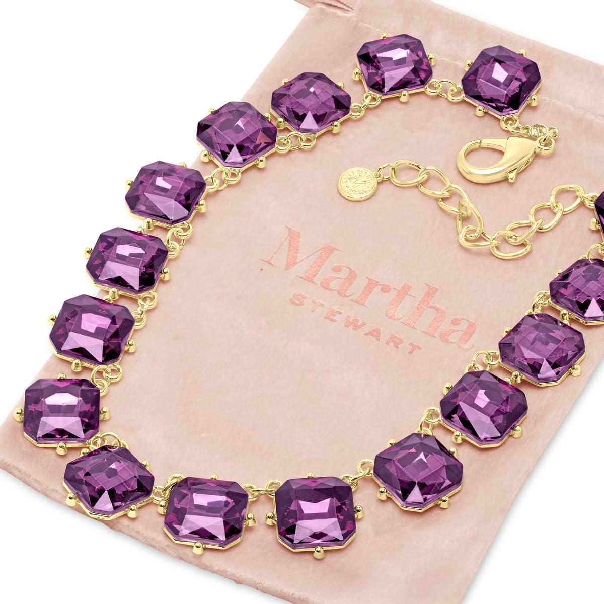 image:imageMartha Stewart Cushion Crystal Statement NecklacePurple