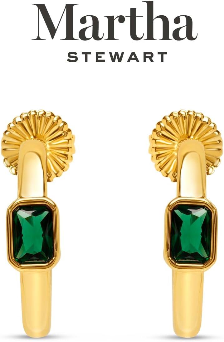 image:imageMartha Stewart Gold Hoop EarringsGreen