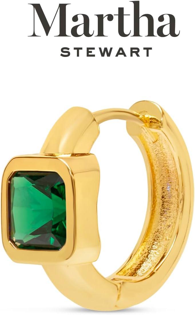 image:imageMartha Stewart Gold Huggie Hoop EarringsGreen