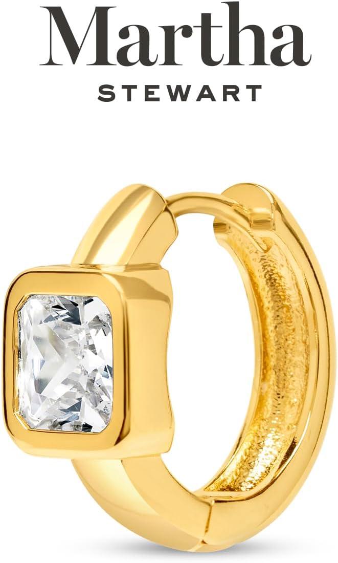 image:imageMartha Stewart Gold Huggie Hoop EarringsWhite