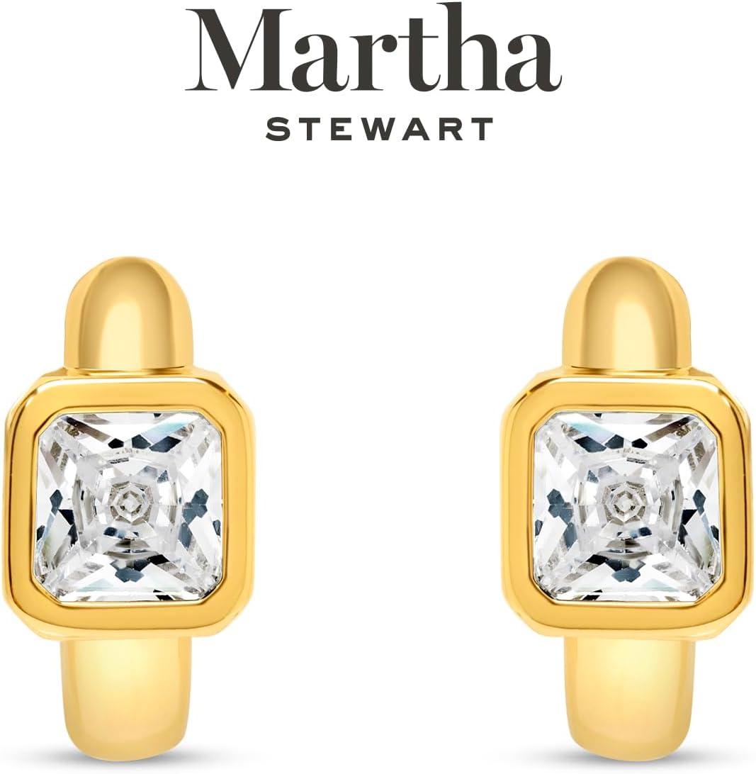 image:imageMartha Stewart Gold Huggie Hoop EarringsWhite
