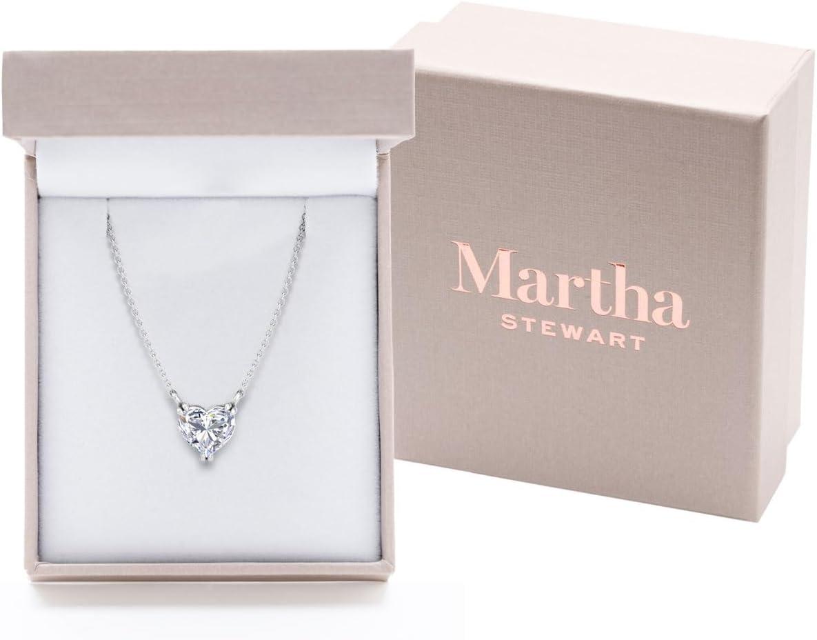 image:imageMartha Stewart Lab Grown Diamond Solitaire Necklace In Sterling Silver Emerald Heart Pear or Round ShapeHeart Shape3 Carat