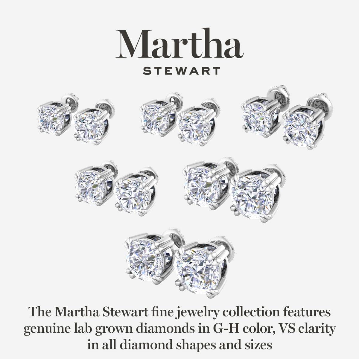 image:imageMartha Stewart Lab Grown Diamond Stud Earrings in Sterling Silver Lab Grown Diamond Earrings for Women20 Carats